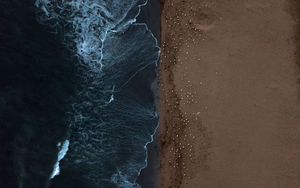 Preview wallpaper coast, beach, sea, aerial view, water