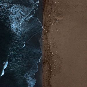 Preview wallpaper coast, beach, sea, aerial view, water