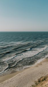 Preview wallpaper coast, beach, sea, horizon, waves