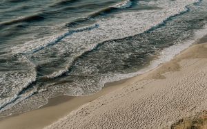 Preview wallpaper coast, beach, sea, horizon, waves