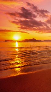 Preview wallpaper coast, beach, sea, sunset, nature