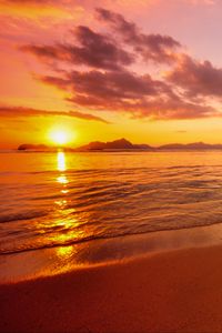 Preview wallpaper coast, beach, sea, sunset, nature