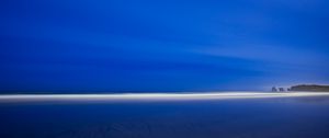 Preview wallpaper coast, beach, shallow, horizon, evening, blue