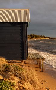 Preview wallpaper coast, booth, sea, water, waves, landscape
