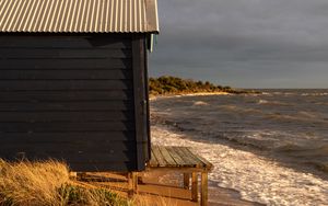 Preview wallpaper coast, booth, sea, water, waves, landscape