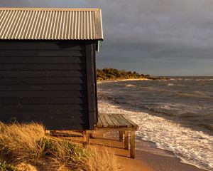 Preview wallpaper coast, booth, sea, water, waves, landscape