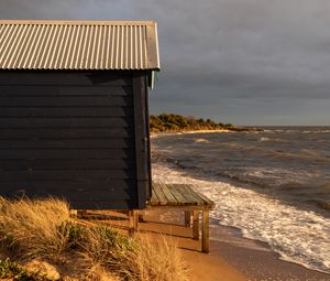Preview wallpaper coast, booth, sea, water, waves, landscape