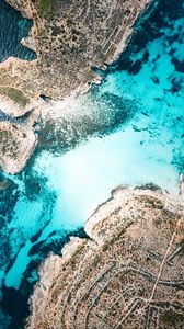 Preview wallpaper coast, channel, island, sea, aerial view, malta