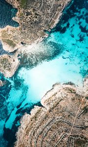 Preview wallpaper coast, channel, island, sea, aerial view, malta