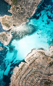 Preview wallpaper coast, channel, island, sea, aerial view, malta