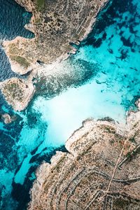 Preview wallpaper coast, channel, island, sea, aerial view, malta