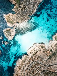 Preview wallpaper coast, channel, island, sea, aerial view, malta