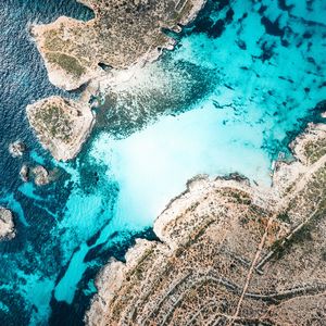 Preview wallpaper coast, channel, island, sea, aerial view, malta