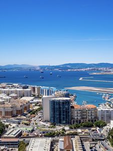 Preview wallpaper coast, city, sea, water, aerial view
