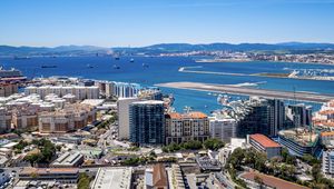 Preview wallpaper coast, city, sea, water, aerial view