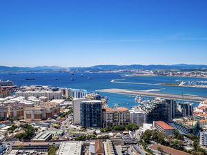 Preview wallpaper coast, city, sea, water, aerial view