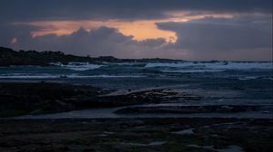 Preview wallpaper coast, horizon, sea, rocks, clouds