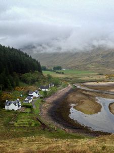 Preview wallpaper coast, houses, valley, nature