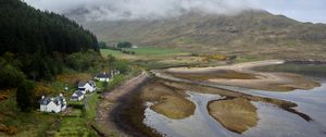 Preview wallpaper coast, houses, valley, nature