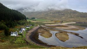 Preview wallpaper coast, houses, valley, nature