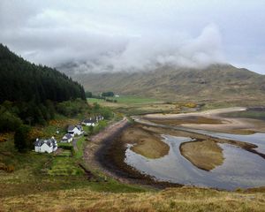 Preview wallpaper coast, houses, valley, nature