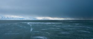 Preview wallpaper coast, ice, mountains, water, clouds