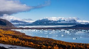 Preview wallpaper coast, ice, mountains, snow