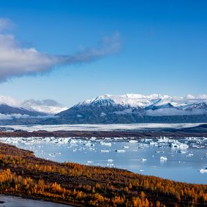 Preview wallpaper coast, ice, mountains, snow