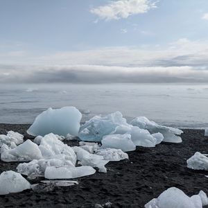 Preview wallpaper coast, ice, sea, clouds, nature