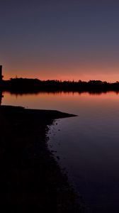 Preview wallpaper coast, lake, twilight, nature