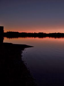 Preview wallpaper coast, lake, twilight, nature