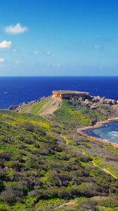 Preview wallpaper coast, malta, sea sky, ghajn tuffieha, horizon, nature