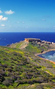 Preview wallpaper coast, malta, sea sky, ghajn tuffieha, horizon, nature