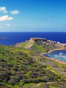 Preview wallpaper coast, malta, sea sky, ghajn tuffieha, horizon, nature