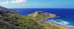 Preview wallpaper coast, malta, sea sky, ghajn tuffieha, horizon, nature