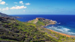 Preview wallpaper coast, malta, sea sky, ghajn tuffieha, horizon, nature