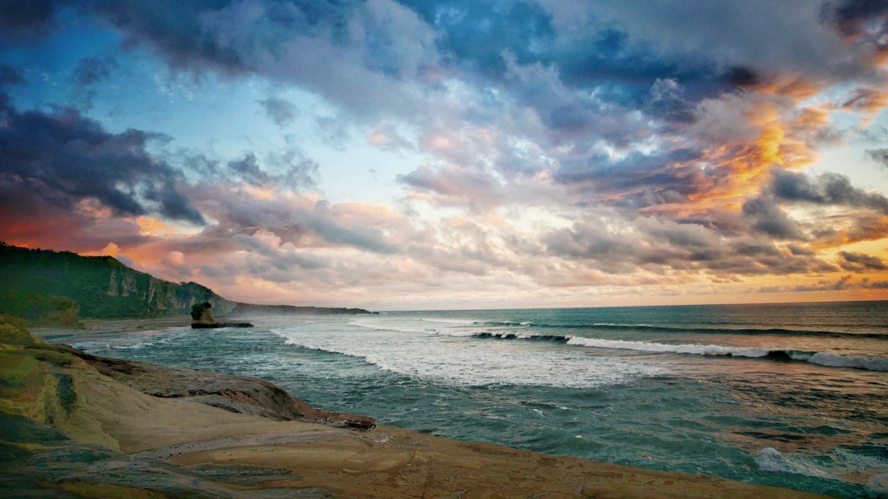 Wallpaper coast, mountain, rock, sea, nature