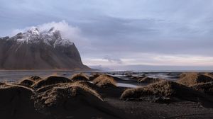 Preview wallpaper coast, mountains, clouds, landscape, nature