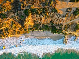 Preview wallpaper coast, ocean, aerial view, malibu, usa