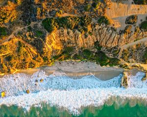 Preview wallpaper coast, ocean, aerial view, malibu, usa