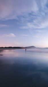 Preview wallpaper coast, ocean, loneliness, horizon, sunset