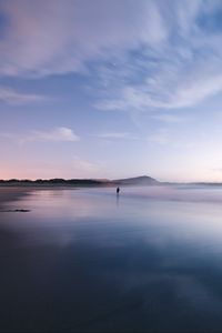 Preview wallpaper coast, ocean, loneliness, horizon, sunset