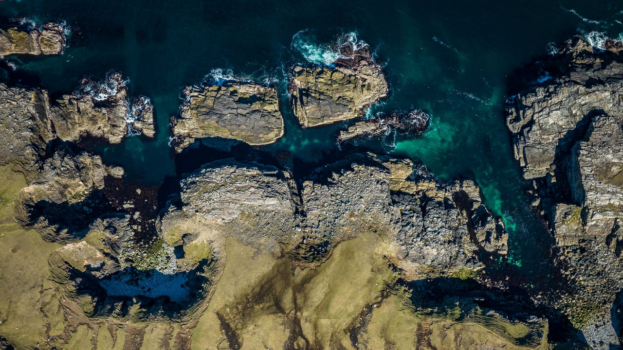 Wallpaper coast, ocean, water, aerial view