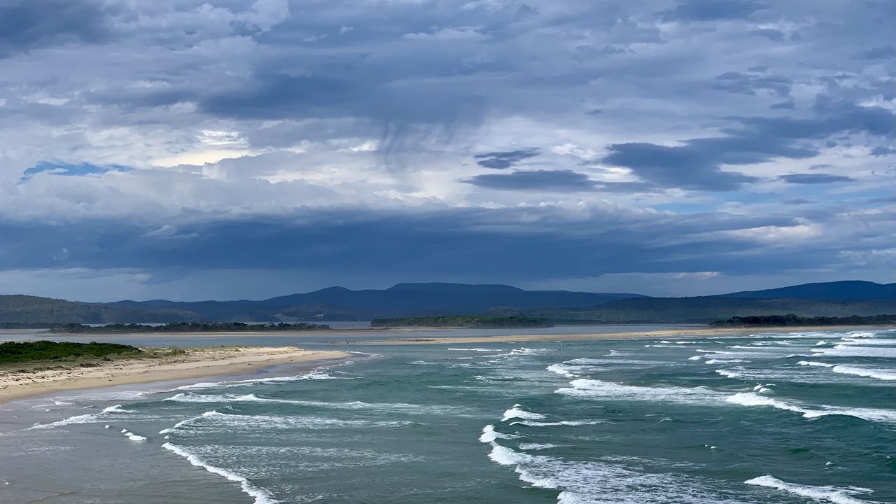 Wallpaper coast, ocean, waves, clouds, nature