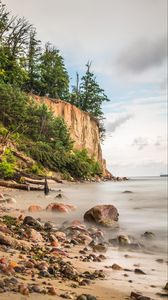 Preview wallpaper coast, pebbles, stones, sea, nature