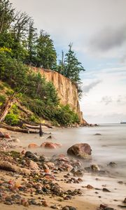 Preview wallpaper coast, pebbles, stones, sea, nature