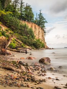 Preview wallpaper coast, pebbles, stones, sea, nature