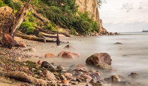 Preview wallpaper coast, pebbles, stones, sea, nature
