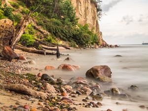 Preview wallpaper coast, pebbles, stones, sea, nature