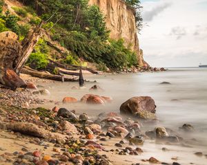 Preview wallpaper coast, pebbles, stones, sea, nature